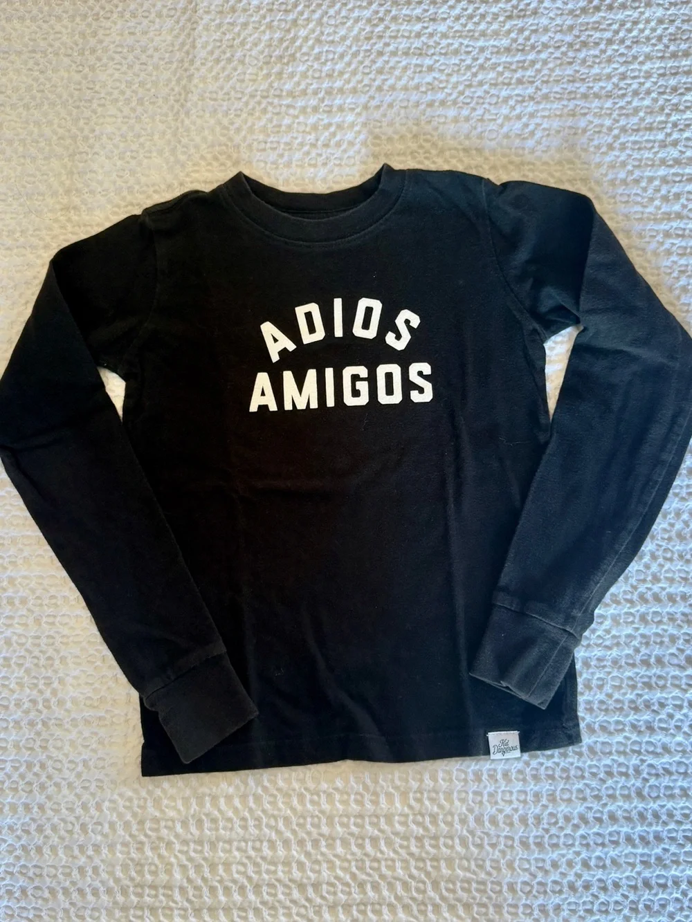 Black 'Adios Amigos' Cool Graphic Tee & GAP Black Eye-Print Puffer Jacket Set